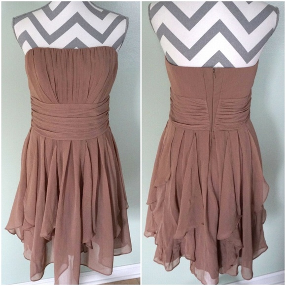 David's Bridal Dresses & Skirts - DAVIDS BRIDAL Strapless Latte Brown Dress Size 8